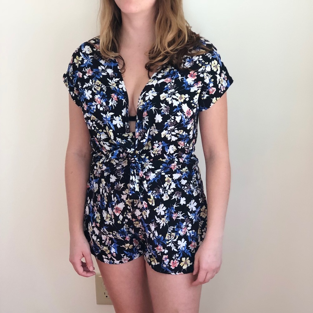 Black & Floral Romper